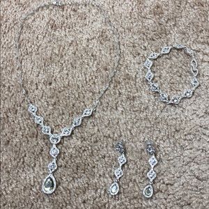 Formal rhinestone jewelry set prom wedding